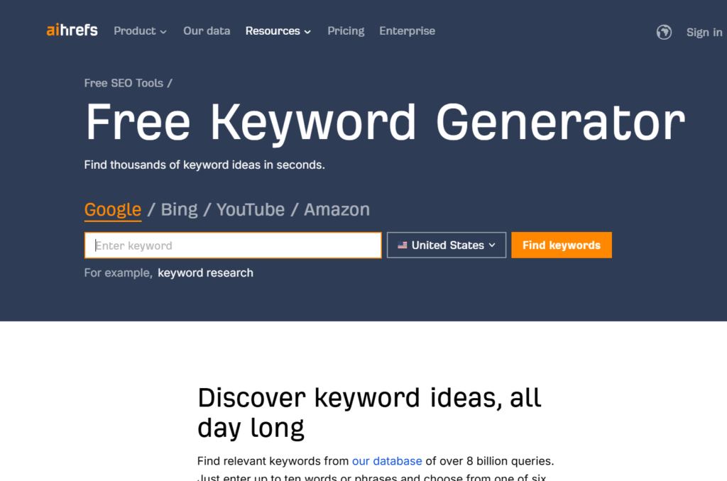 ahrefs keyword research