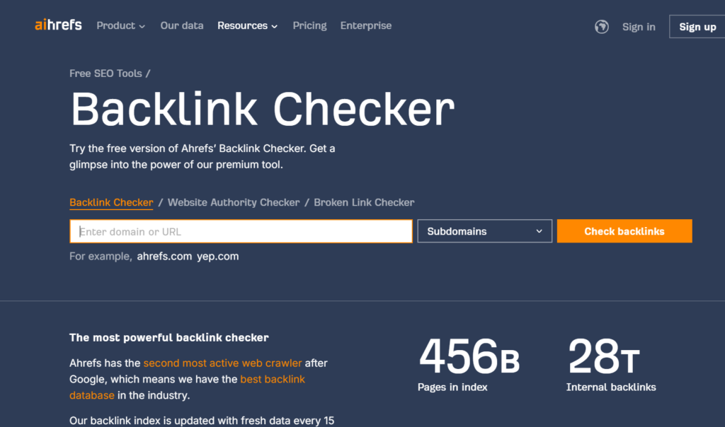 Ahrefs Backlink Analysis